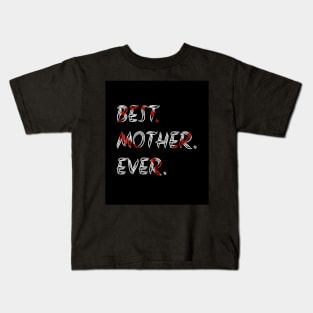 Best mother ever, word art, text design with red heart inside, all black Kids T-Shirt